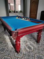 PROMOTIE 1799 €  8 FT POOLTAFEL OP LEISTEEN IN MASSIEF HOUT, Ophalen of Verzenden, Pooltafel