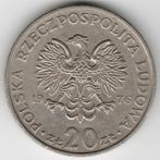 Pologne : 20 zlotych 1976 Nowotko sans marque d'atelier = Co, Timbres & Monnaies, Enlèvement ou Envoi, Monnaie en vrac, Pologne