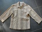 groene-beige bloes met halve lange mouwen, Enlèvement ou Envoi, Comme neuf, Taille 38/40 (M), Beige