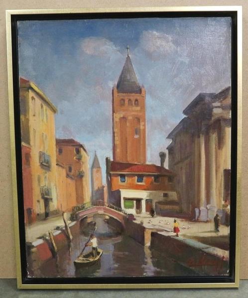 Joseph Tilleux, Rio San Barnaba in Venetië, Antiek en Kunst, Kunst | Schilderijen | Klassiek, Ophalen of Verzenden