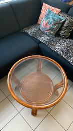 Vintage rotan tafel, Huis en Inrichting, Tafels | Salontafels, Ophalen, 50 tot 100 cm, 100 tot 150 cm, 50 tot 75 cm