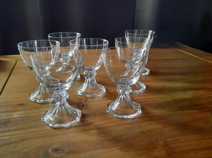 VSL, 6 grands verres en cristal taillé., Antiek en Kunst, Antiek | Glaswerk en Kristal, Ophalen of Verzenden