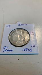België 50 frank 1948 FR zilver, Postzegels en Munten, Munten | België, Ophalen, Zilver