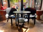 Zwart tafeltje en 2 stoelen Ikea, Minder dan 55 cm, Rond, Zo goed als nieuw, Hout