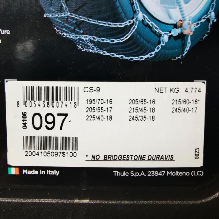 Chaînes neige Thule / König CS-9 097 – jamais utilisées, Autos : Divers, Chaînes, Neuf, Enlèvement