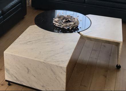 Table de salon marbre modulable, Huis en Inrichting, Tafels | Salontafels, Zo goed als nieuw, Minder dan 50 cm, 50 tot 100 cm