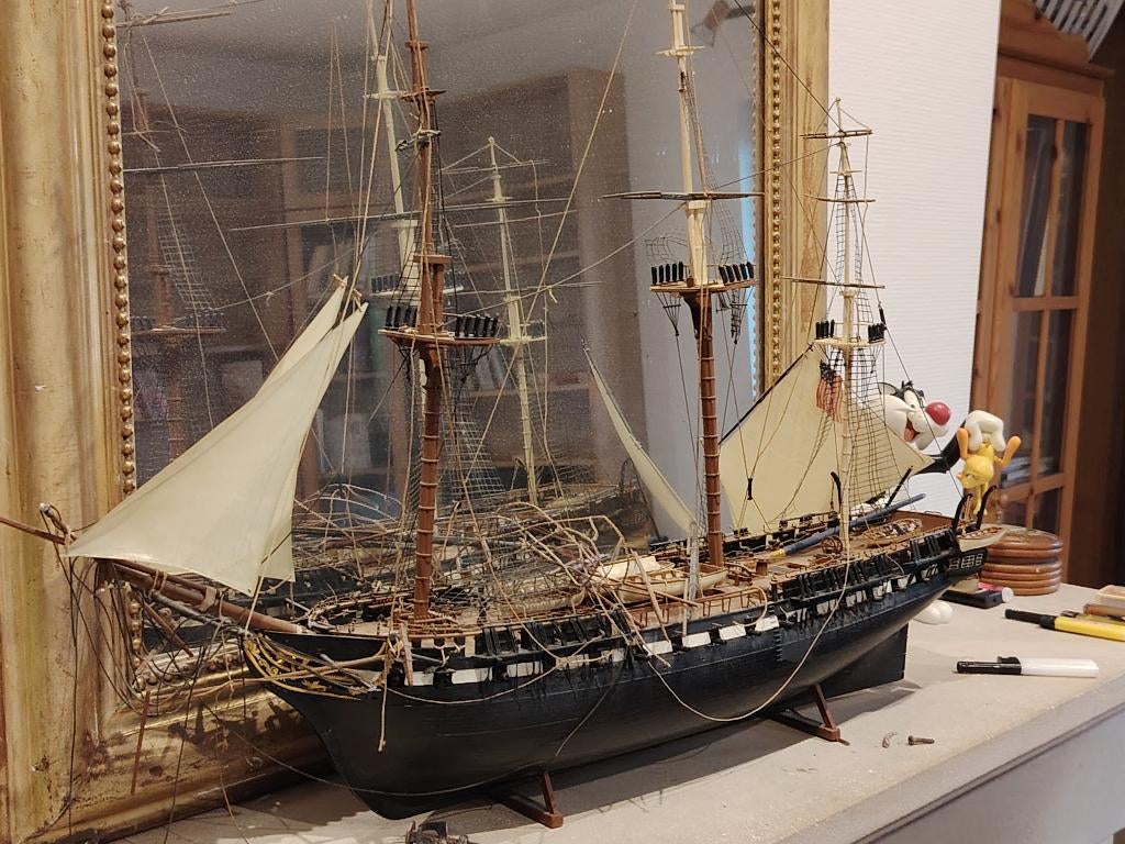 Superbe maquette de navire ancien, Antiquités & Art, Curiosités & Brocante, Enlèvement