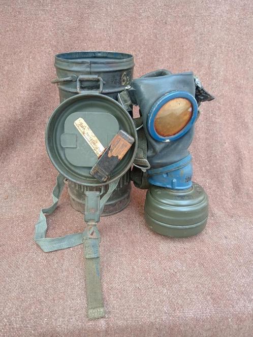 wo2 Duits M38 gasmasker met naam tag, Verzamelen, Militaria | Tweede Wereldoorlog, Landmacht, Overige typen, Ophalen of Verzenden
