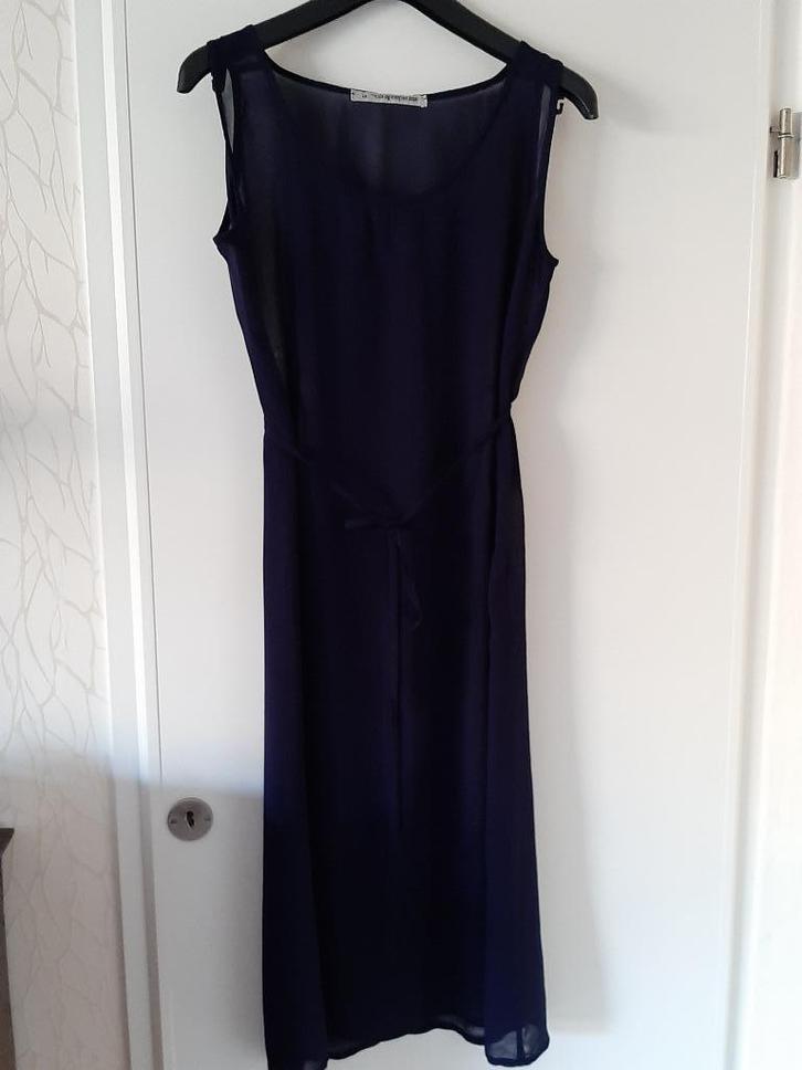Cora Kemperman blauwe transparante jurk maat M, Kleding | Dames, Jurken, Zo goed als nieuw, Maat 38/40 (M), Blauw, Onder de knie