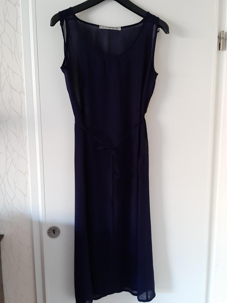 Cora Kemperman blauwe transparante jurk maat M Robes 2ememain