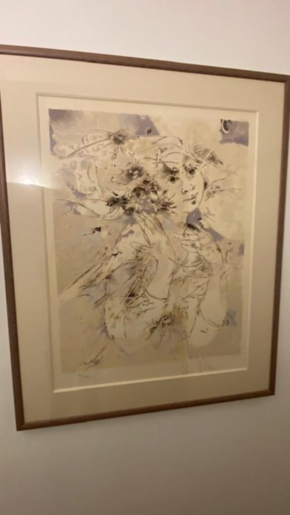 Lithographie numérotée signée artiste belge René Julien, Antiek en Kunst, Kunst | Litho's en Zeefdrukken, Ophalen