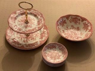 Engelse taartschaal - gelaagd gebakdisplay, Huis en Inrichting, Woonaccessoires | Dienbladen, Zo goed als nieuw, Overige materialen