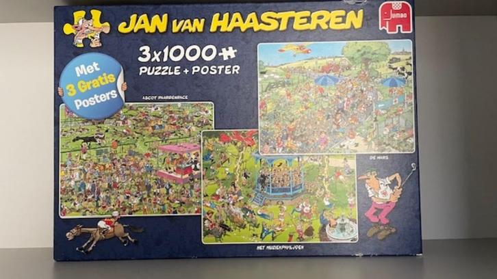 Jan van Haasteren puzzel - 3 x 1000 stuks, Hobby en Vrije tijd, Denksport en Puzzels, Zo goed als nieuw, Legpuzzel, Meer dan 1500 stukjes