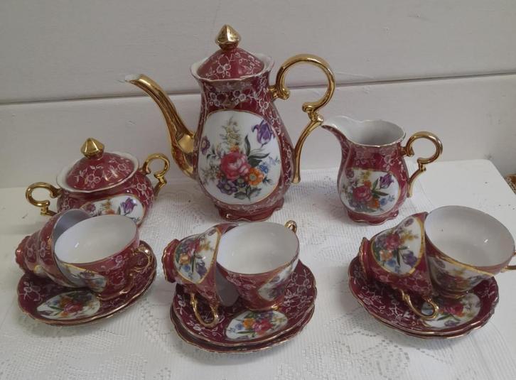 Vintage serviesje in fijn porselein, Antiquités & Art, Antiquités | Porcelaine, Enlèvement ou Envoi