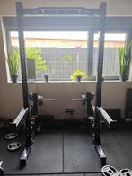 Half rack/squat rack barbarian line (ATX) met accessoires, Sport en Fitness, Ophalen, Gebruikt