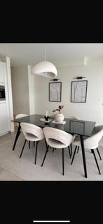 Table bois noir 180x90 – Moderne Zwarte houten tafel 180x90, Ophalen