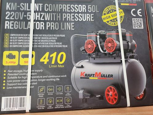 compressor kraftmuller pro-line 50L 3,4 HP low noice 4 cil, Doe-het-zelf en Bouw, Compressors, Nieuw, 6 tot 10 bar, 25 tot 100 liter
