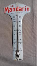emaille thermometer aperitief Le Mandarin, Ophalen of Verzenden, Zo goed als nieuw, Reclamebord