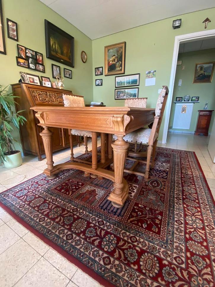 Antieke eiken tafel + stoelen, Antiek en Kunst, Antiek | Meubels | Kasten, Ophalen