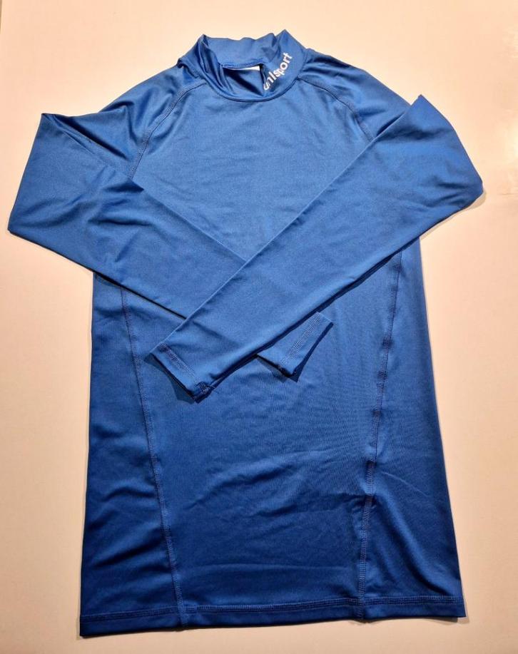 Uhlsport baselayer functioneel shirt, Kleding | Heren, Sportkleding, Zo goed als nieuw, Voetbal, Maat 52/54 (L), Blauw, Ophalen of Verzenden