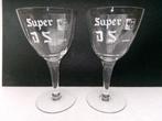 Deux anciens verres sur pied SUPER D S DANHAIVE, Comme neuf, Autres marques, Enlèvement ou Envoi, Verre ou Verres