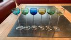 6 verres colorés haute tige, Antiquités & Art