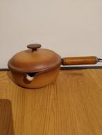 Vintage Franse Le Creuset bruin/karamel gietijzeren pan, Huis en Inrichting, Keuken | Potten en Pannen, Ophalen of Verzenden