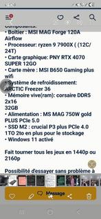 Pc gamer Ryzen 9/4070 12 go nvidia