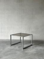 Vintage Mid Century Italiaanse chroom bijzettafel, Huis en Inrichting, Ophalen, Zo goed als nieuw, Glas