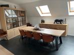 Houten tafel van 3 meter met 10 stoelen, Maison & Meubles, Comme neuf, 100 à 150 cm, Rectangulaire, Autres essences de bois