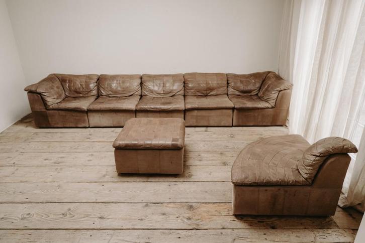 Leather Sectional sofa Laauser, Huis en Inrichting, Zetels | Zetels, Gebruikt, Hoekbank, Vierpersoons of meer, 250 tot 300 cm