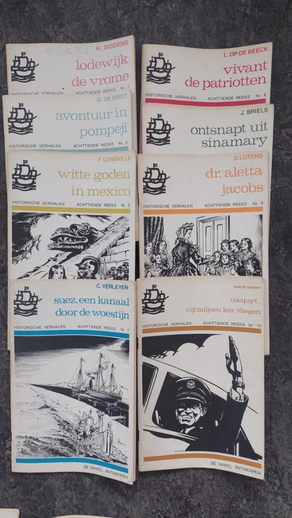 Historische Verhalen (De Sikkel)- 8 delen uit Reeks 18 (1970, Boeken, Historische romans, Gelezen, Ophalen