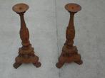 paar kandelaars met leeuwenpoten in roestig gietijzer..., Tuin en Terras, Ophalen, Nieuw