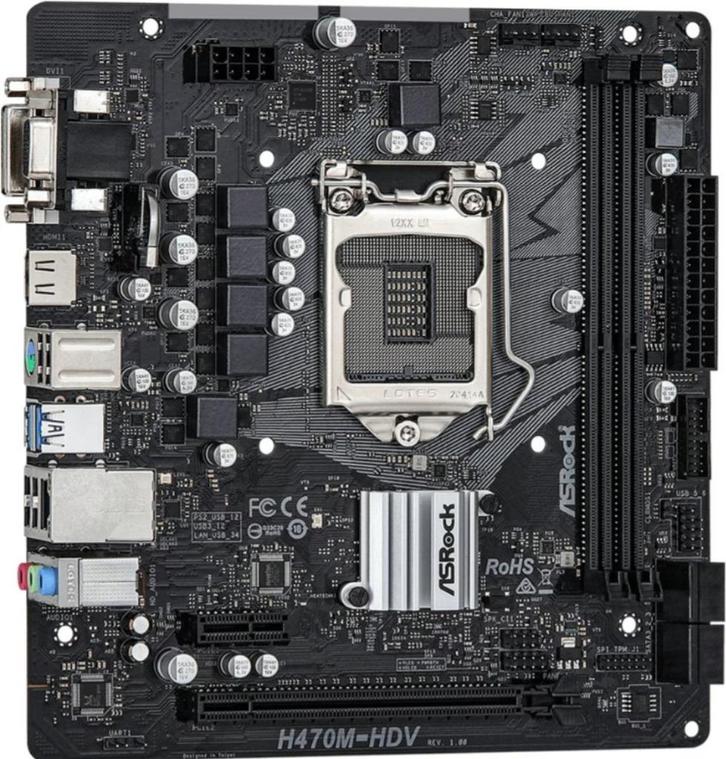 Asrock H470M-HDV Socket 1200, Computers en Software, Moederborden, Zo goed als nieuw, Intel, DDR4, Ophalen of Verzenden