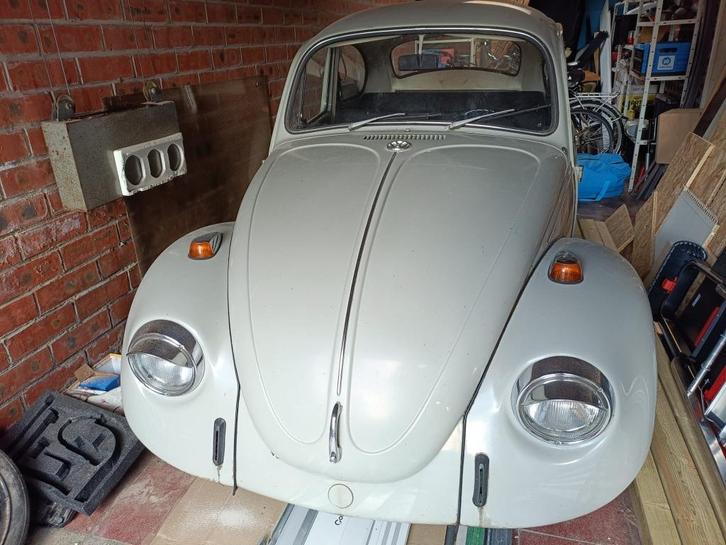 vw kever 1969 met historiek, Auto's, Volkswagen, Particulier, Beetle (Kever), Benzine, Coupé, 2 deurs, Handgeschakeld, Zilver of Grijs