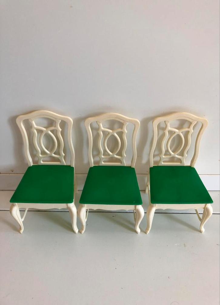 3 vintage eetkamer stoelen Sîndy / Barbie jaren 70, Antiek en Kunst, Antiek | Speelgoed, Ophalen of Verzenden