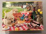 Puzzle 1000 - Picknick met puppy’s - 1000 stukjes, Ophalen of Verzenden, 500 t/m 1500 stukjes, Nieuw, Legpuzzel
