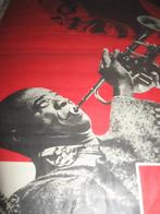 Louis Armstrong affiche, Deurposter of groter, Ophalen of Verzenden, Muziek, Rechthoekig Staand