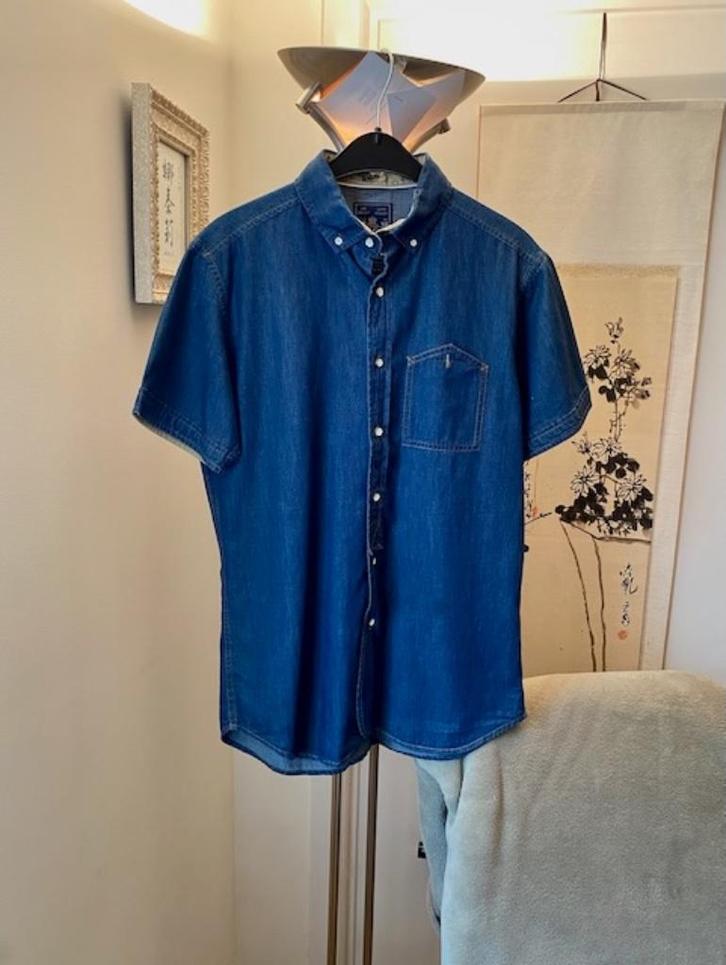 Chemise homme en jeans denim bleu, Taille M, Springfield, Cu, Kleding | Heren, Overhemden, Zo goed als nieuw, Halswijdte 39/40 (M)