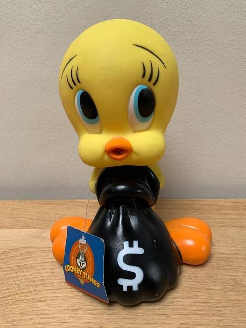 WARNER BROS TWEETY FIGUUR MET LABEL UIT 1998, Verzamelen, Poppetjes en Figuurtjes, Gebruikt, Ophalen of Verzenden