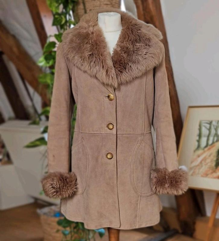 Vintage Afghaanse lammy shearling winter jas romy boomsma, Kleding | Dames, Jassen | Winter, Zo goed als nieuw, Maat 38/40 (M)