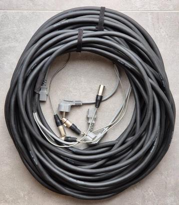 2x combinatie stroom/audio kabel voor actieve speakers, Enlèvement, Comme neuf, Haut-parleur ou Amplificateur