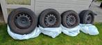 Set 4 winterbanden 205/55 R16 91H met stalen velgen, Auto-onderdelen, Ophalen, Peugeot