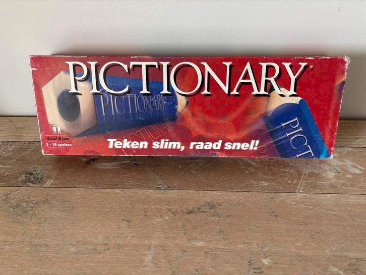 Pictionary, Hobby en Vrije tijd, Gezelschapsspellen | Bordspellen, Gebruikt, Vijf spelers of meer, Ophalen of Verzenden