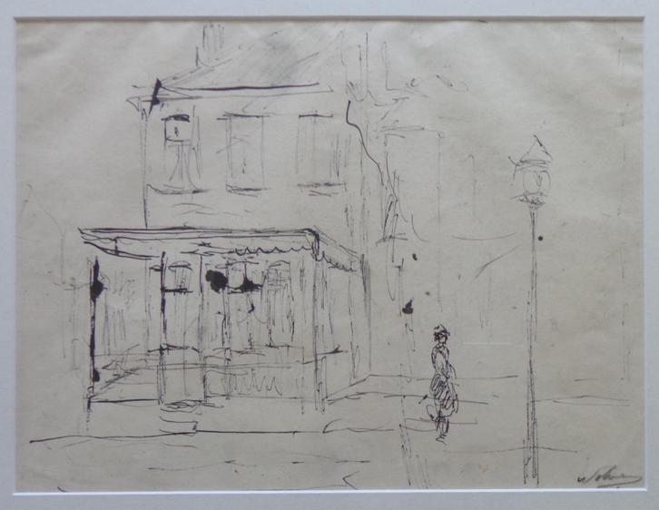 HENRI VICTOR WOLVENS / FIGUUR / ORIGINEEL WERK / 43x52cm KAD, Antiek en Kunst, Kunst | Schilderijen | Klassiek, Ophalen of Verzenden