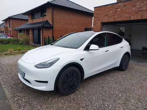 Tesla model Y aandrijving 60 kw wit, Auto's, Tesla, Particulier, Model Y, ABS, Achteruitrijcamera, Airbags, Bluetooth, Boordcomputer