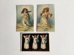 3 antieke postkaarten met engelen, Enlèvement ou Envoi, Avant 1920, Affranchie, Autres thèmes