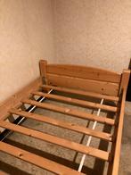 Eénpersoonsbed in grenen hout met lattenbodem, Huis en Inrichting, Slaapkamer | Bedden, Ophalen, Eenpersoons, Hout, 100 cm