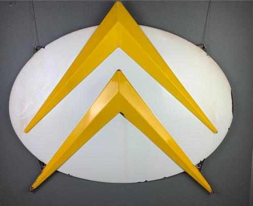 Citroen DS emaille reclamebord met dubbele Chevrons, Verzamelen, Merken en Reclamevoorwerpen, Gebruikt, Reclamebord, Ophalen