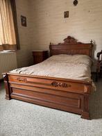 Antiek bed met nachttafel, Huis en Inrichting, Slaapkamer | Bedden, Gebruikt, Ophalen of Verzenden, Tweepersoons